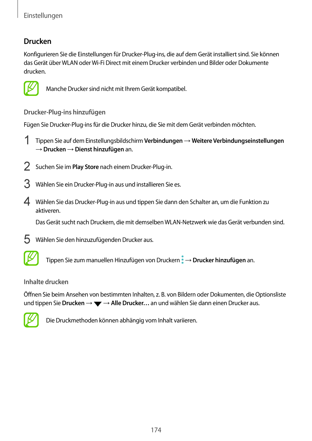 Samsung SM-G955FZVADBT, SM-G950FZIADBT Drucker-Plug-ins hinzufügen, Inhalte drucken, → Drucken →Dienst hinzufügen an 