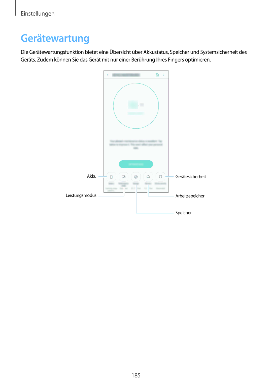 Samsung SM-G950FZBADBT, SM-G950FZIADBT, SM-G955FZSADBT, SM-G955FZKADBT, SM-G955FZVADBT, SM-G950FZVADBT manual Gerätewartung 