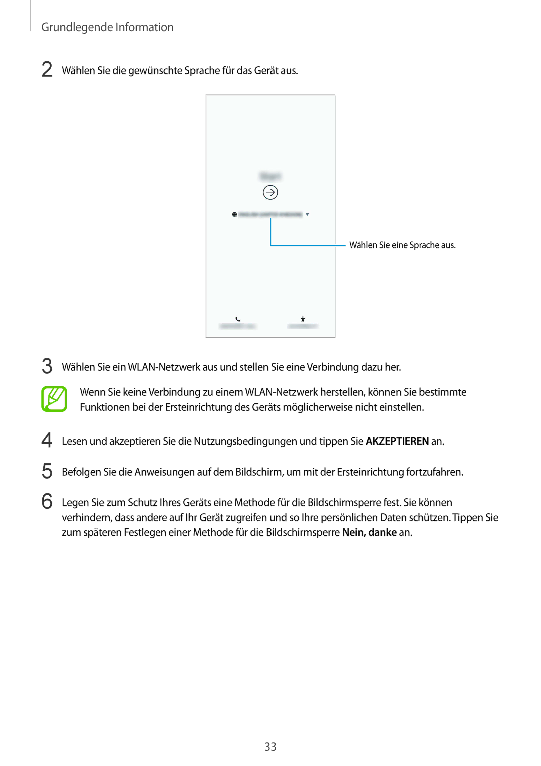 Samsung SM-G955FZBADBT, SM-G950FZIADBT, SM-G955FZSADBT, SM-G955FZKADBT Wählen Sie die gewünschte Sprache für das Gerät aus 