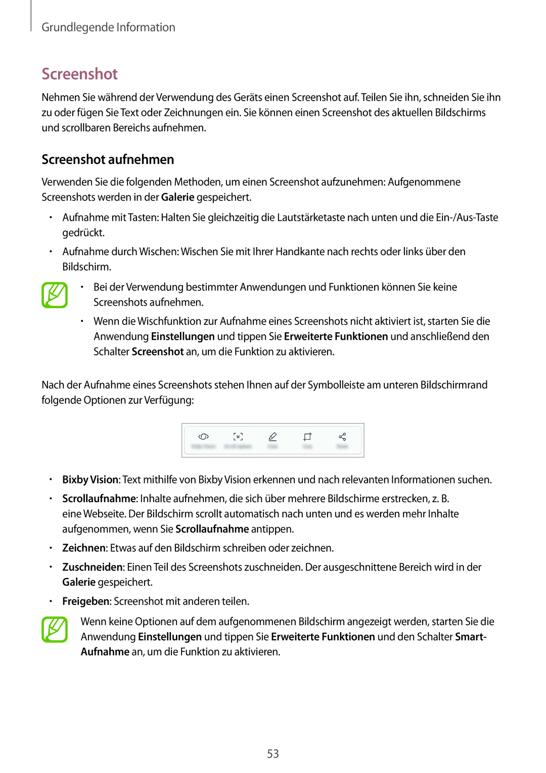 Samsung SM-G950FZSADBT, SM-G950FZIADBT, SM-G955FZSADBT, SM-G955FZKADBT, SM-G955FZVADBT manual Screenshot aufnehmen 