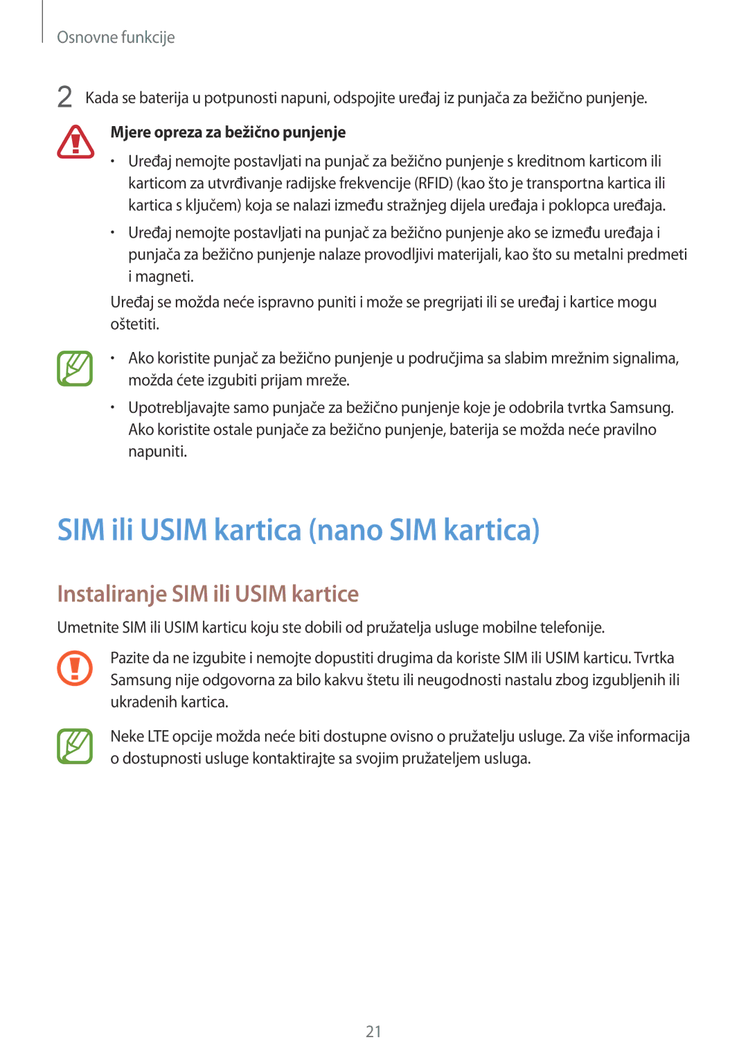 Samsung SM-G955FZSASEE, SM-G950FZVASEE manual SIM ili Usim kartica nano SIM kartica, Instaliranje SIM ili Usim kartice 