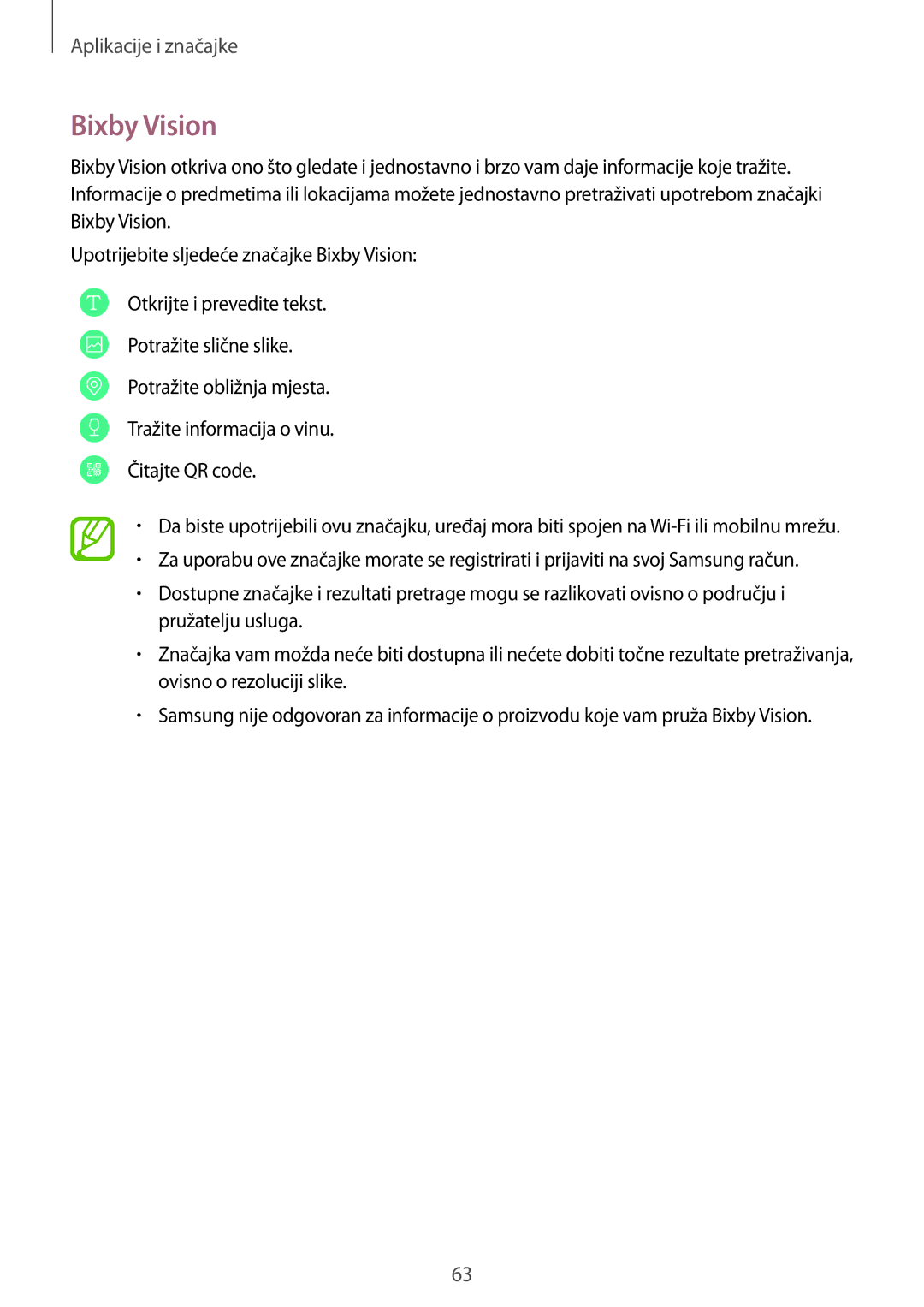 Samsung SM-G955FZSASEE, SM-G950FZVASEE, SM-G950FZKASEE, SM-G950FZSASEE, SM-G955FZKASEE, SM-G955FZVASEE manual Bixby Vision 