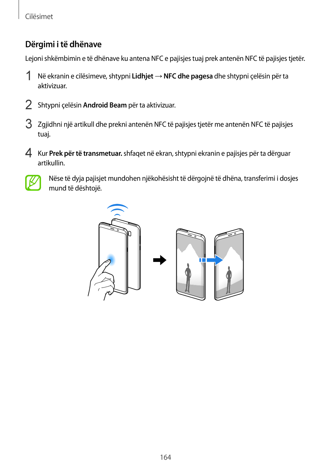 Samsung SM-G950FZSASEE, SM-G950FZVASEE, SM-G950FZKASEE manual Dërgimi i të dhënave 