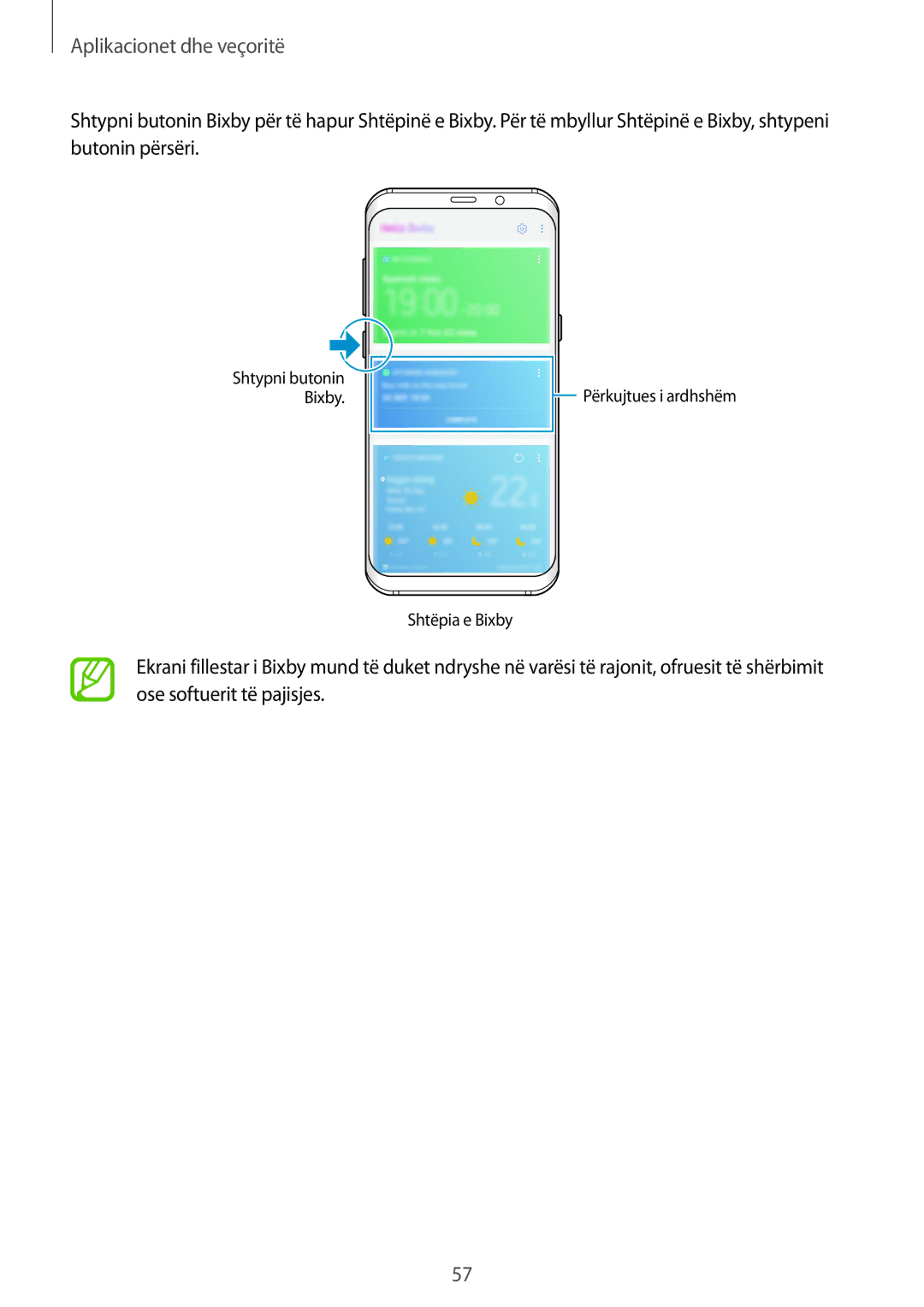 Samsung SM-G950FZVASEE, SM-G950FZKASEE, SM-G950FZSASEE manual Shtypni butonin Bixby Përkujtues i ardhshëm Shtëpia e Bixby 