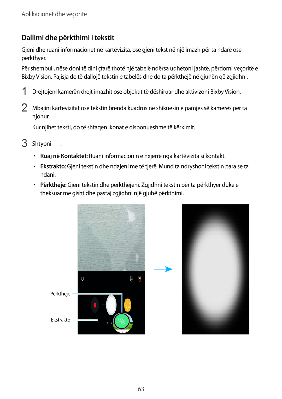 Samsung SM-G950FZVASEE, SM-G950FZKASEE, SM-G950FZSASEE manual Dallimi dhe përkthimi i tekstit 