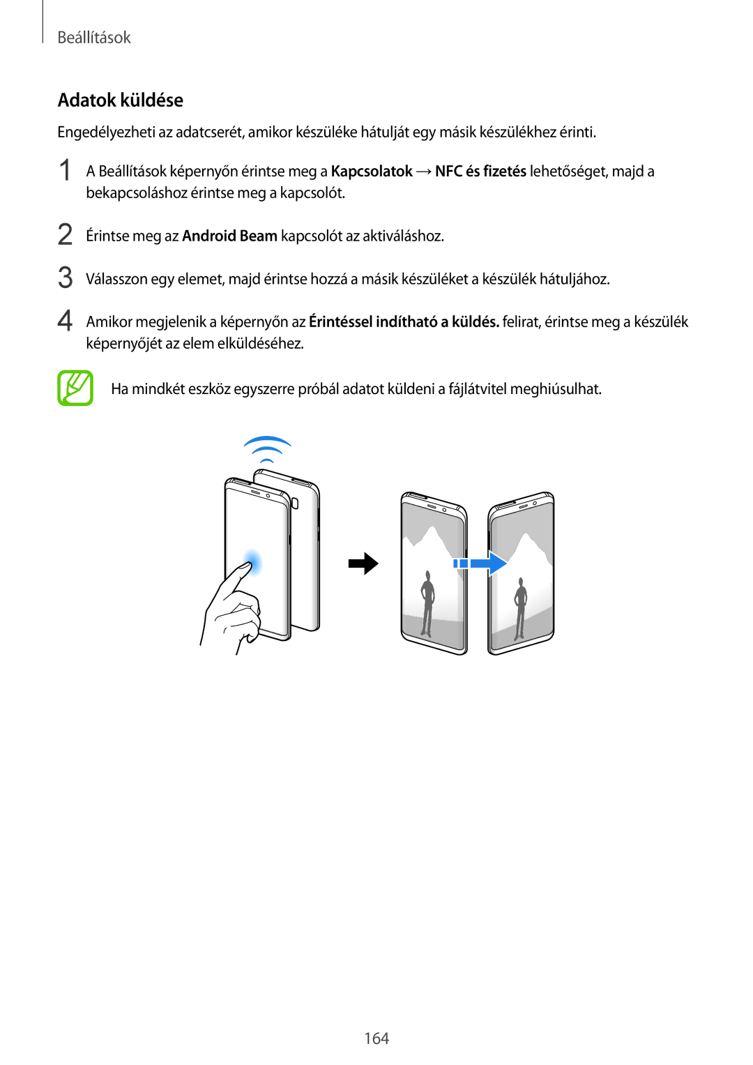 Samsung SM-G955FZVAXEH, SM-G950FZVAXEH, SM-G955FZSAXEH, SM-G955FZKAXEH, SM-G950FZKAXEH, SM-G950FZSAXEH manual Adatok küldése 