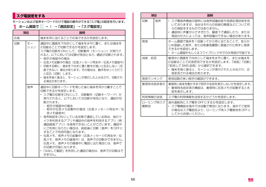 Samsung SM-G955DZSADCM, SM-G955DZKADCM manual スグ電設定をする, ホーム画面で → →「通話設定」 →「スグ電設定」 