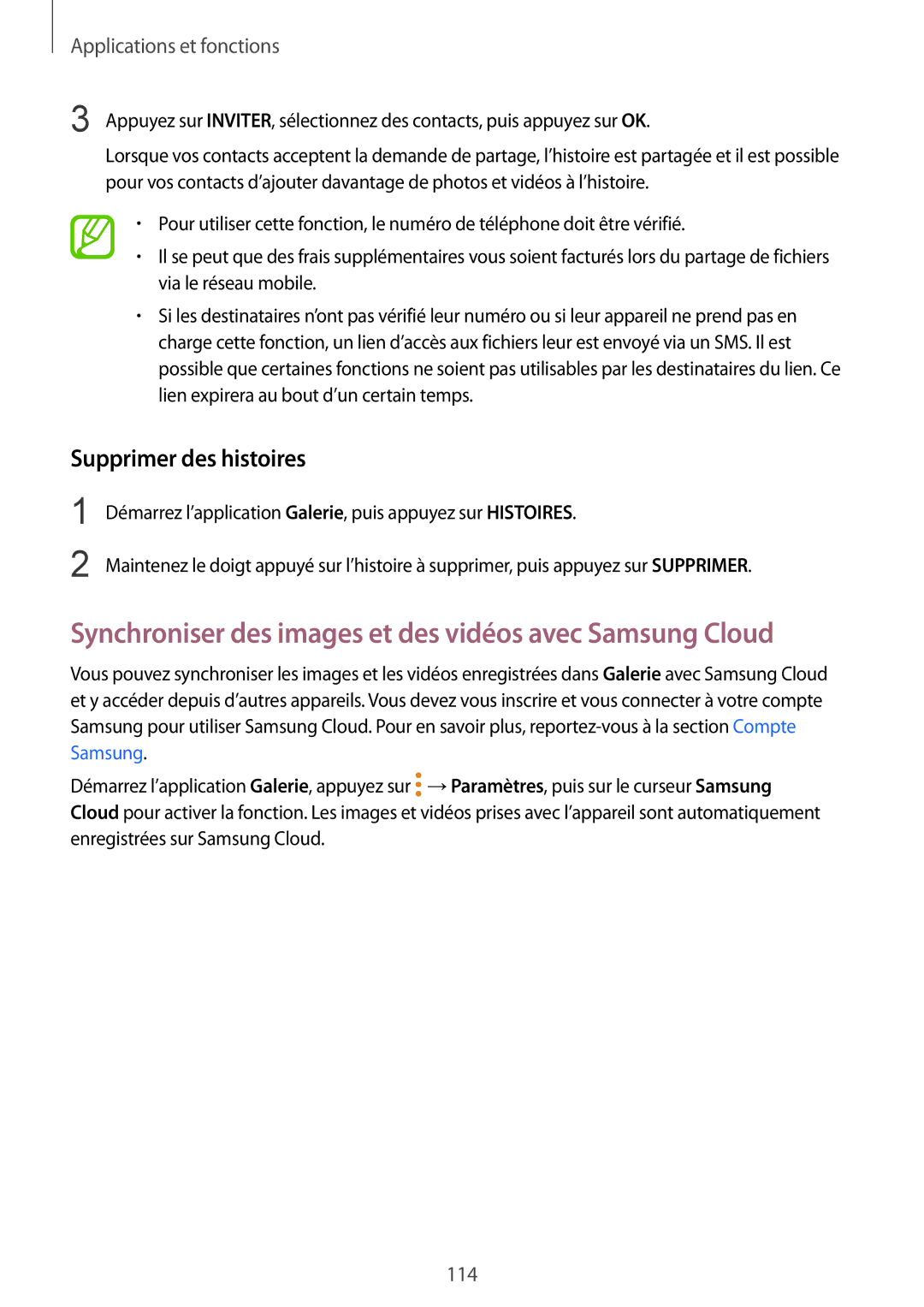 Samsung SM-G955FZKAXEF, SM-G955FZBAXEF Synchroniser des images et des vidéos avec Samsung Cloud, Supprimer des histoires 