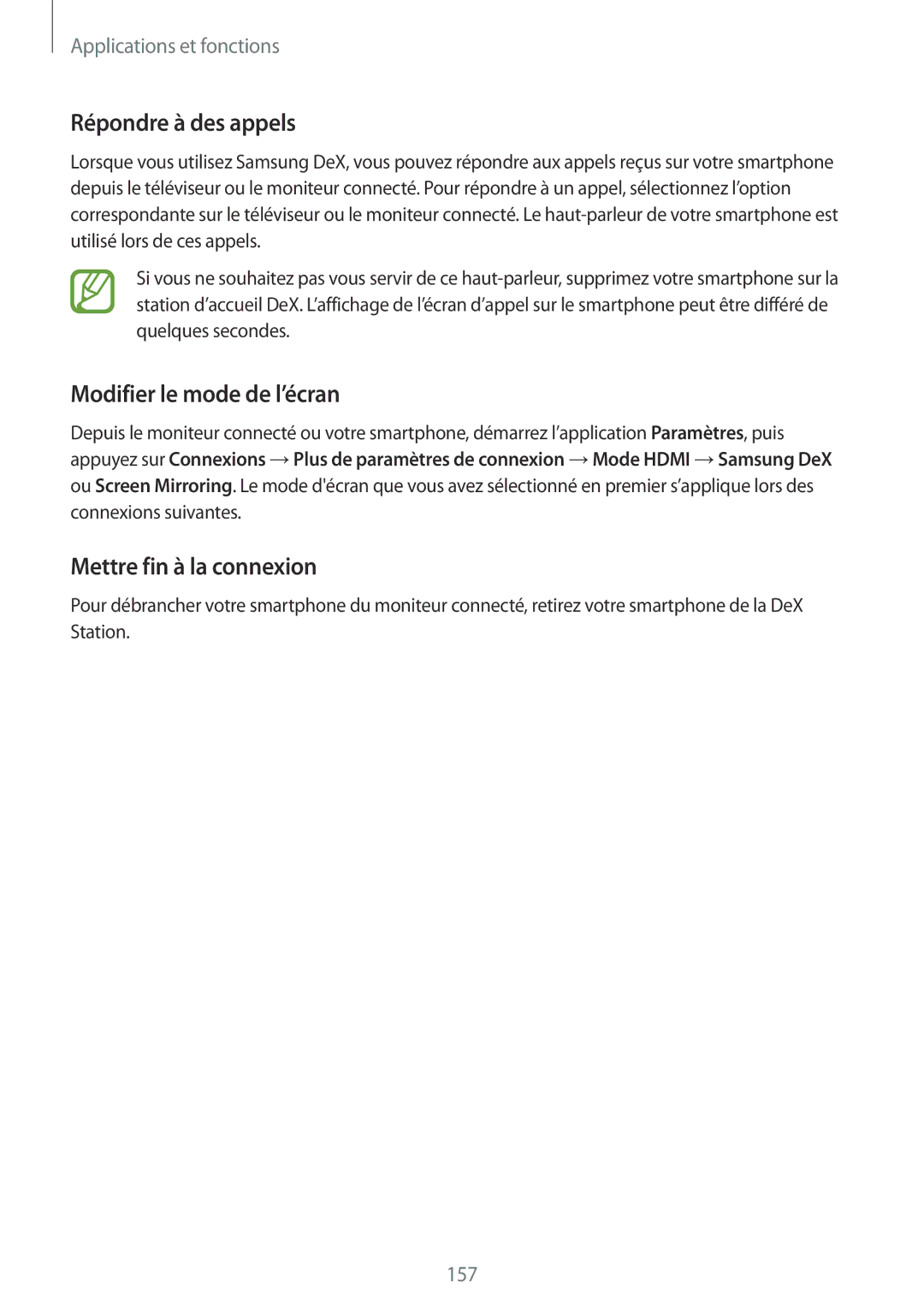 Samsung SM-G955FZSAXEF, SM-G955FZBAXEF manual Répondre à des appels, Modifier le mode de l’écran, Mettre fin à la connexion 