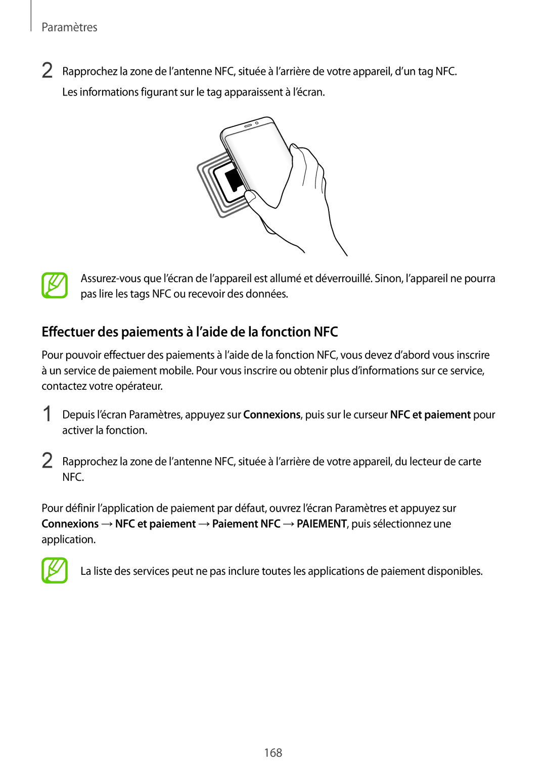 Samsung SM-G955FZSAXEF, SM-G955FZBAXEF, SM-G955FZVAXEF, SM-G950FZSAXEF Effectuer des paiements à l’aide de la fonction NFC 