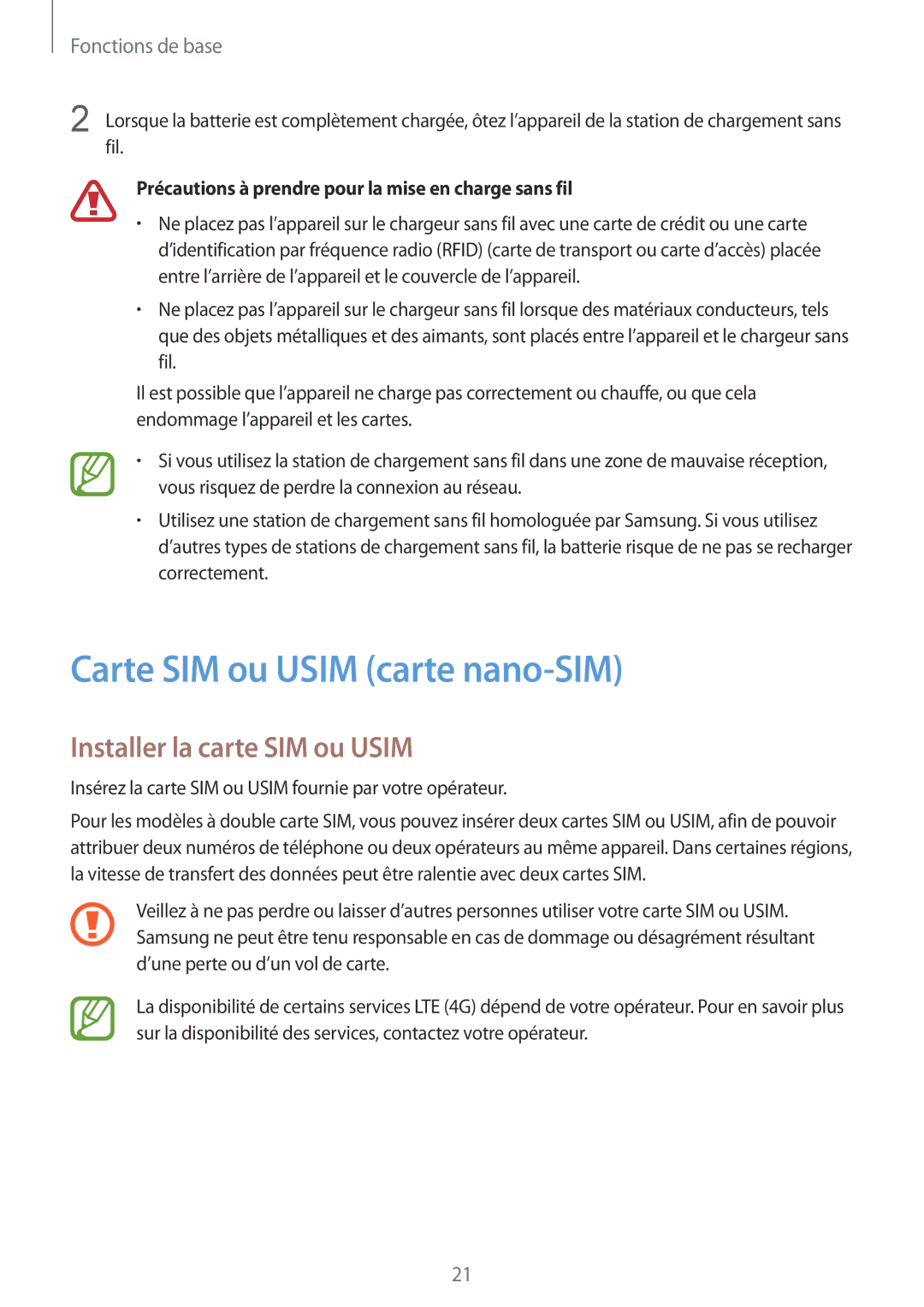 Samsung SM-G950FZBAXEF, SM-G955FZBAXEF, SM-G955FZVAXEF Carte SIM ou Usim carte nano-SIM, Installer la carte SIM ou Usim 