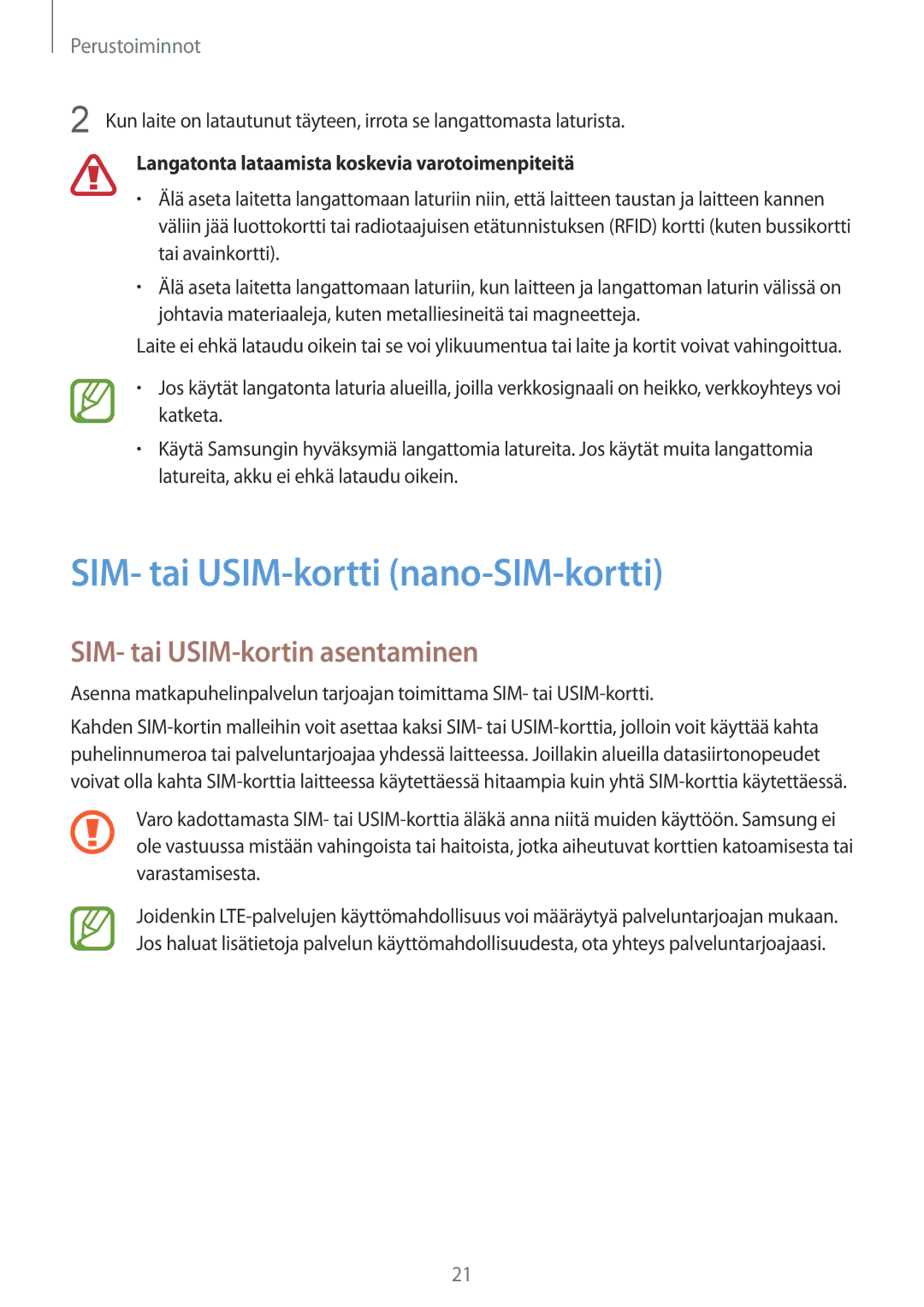 Samsung SM-G955FZVANEE, SM-G955FZIANEE manual SIM- tai USIM-kortti nano-SIM-kortti, SIM- tai USIM-kortin asentaminen 