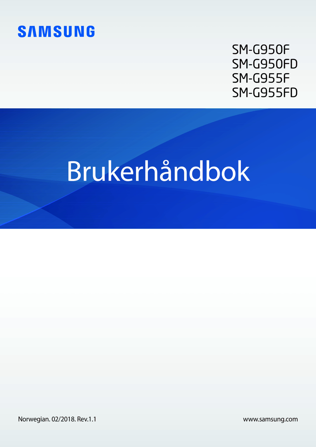 Samsung SM-G955FZKANEE, SM-G955FZIANEE, SM-G955FZSANEE, SM-G950FZVANEE manual Brukerhåndbok, Norwegian /2018. Rev.1.1 