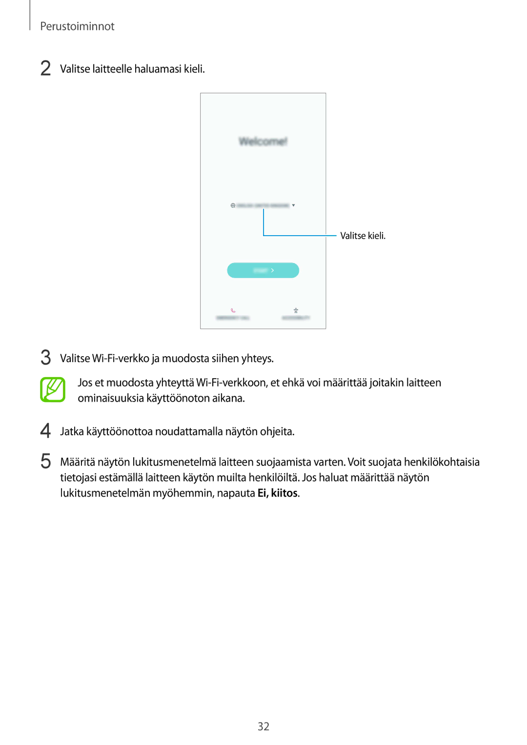 Samsung SM-G955FZSANEE, SM-G955FZIANEE, SM-G955FZKANEE, SM-G955FZVDNEE, SM-G950FZVANEE Valitse laitteelle haluamasi kieli 