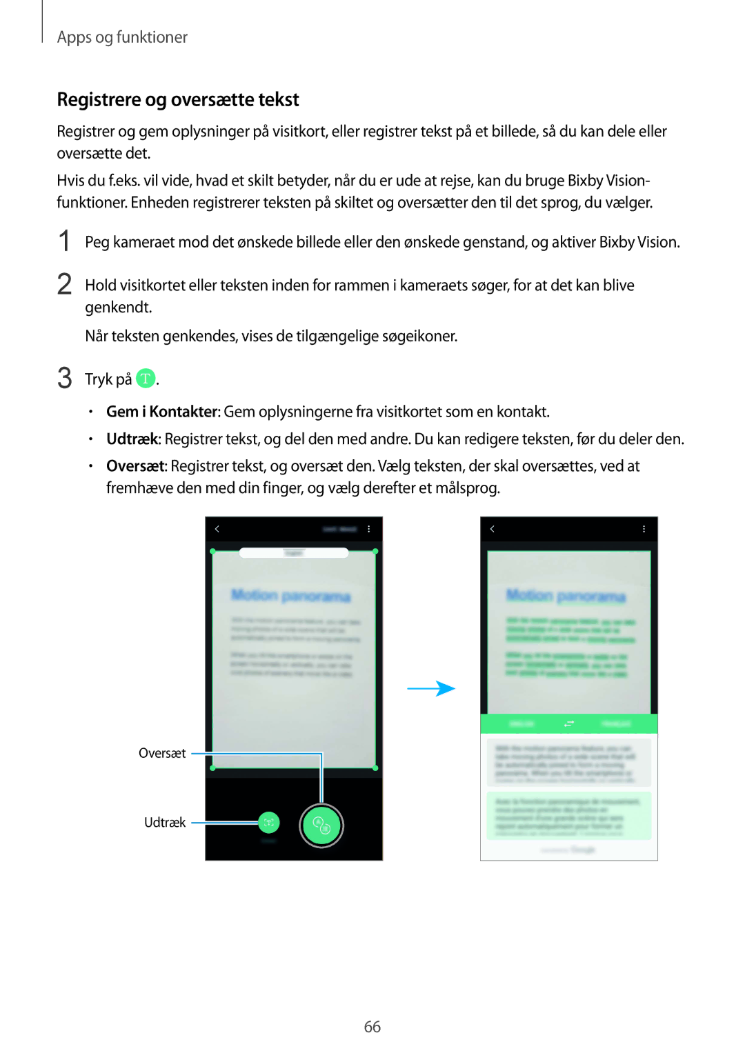 Samsung SM-G955FZVANEE, SM-G955FZIANEE, SM-G955FZKANEE, SM-G955FZSANEE, SM-G955FZVDNEE manual Registrere og oversætte tekst 