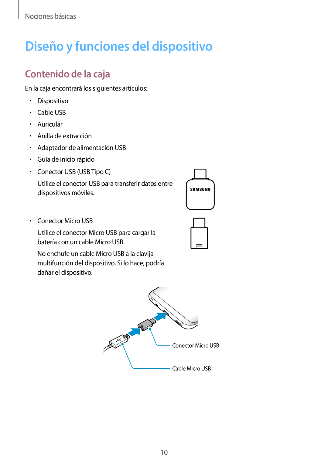 Samsung SM-G955FZVAPHE, SM-G955FZIAPHE, SM-G955FZKDPHE manual Diseño y funciones del dispositivo, Contenido de la caja 