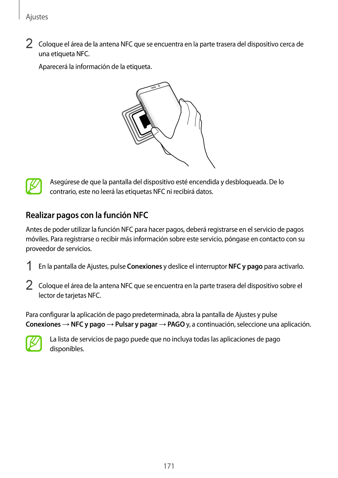 Samsung SM-G955FZVDPHE, SM-G955FZIAPHE, SM-G955FZKDPHE, SM-G950FZVAPHE, SM-G950FZIAPHE manual Realizar pagos con la función NFC 