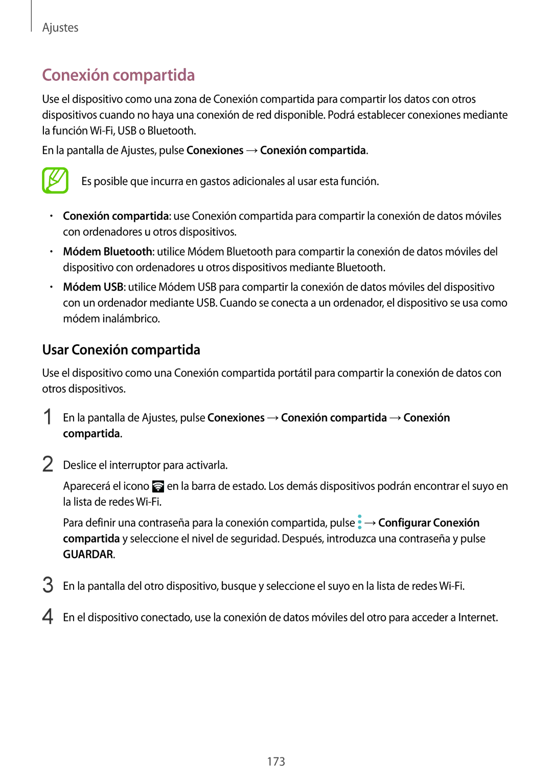 Samsung SM-G955FZSAPHE, SM-G955FZIAPHE, SM-G955FZKDPHE, SM-G950FZVAPHE, SM-G955FZVDPHE manual Usar Conexión compartida 