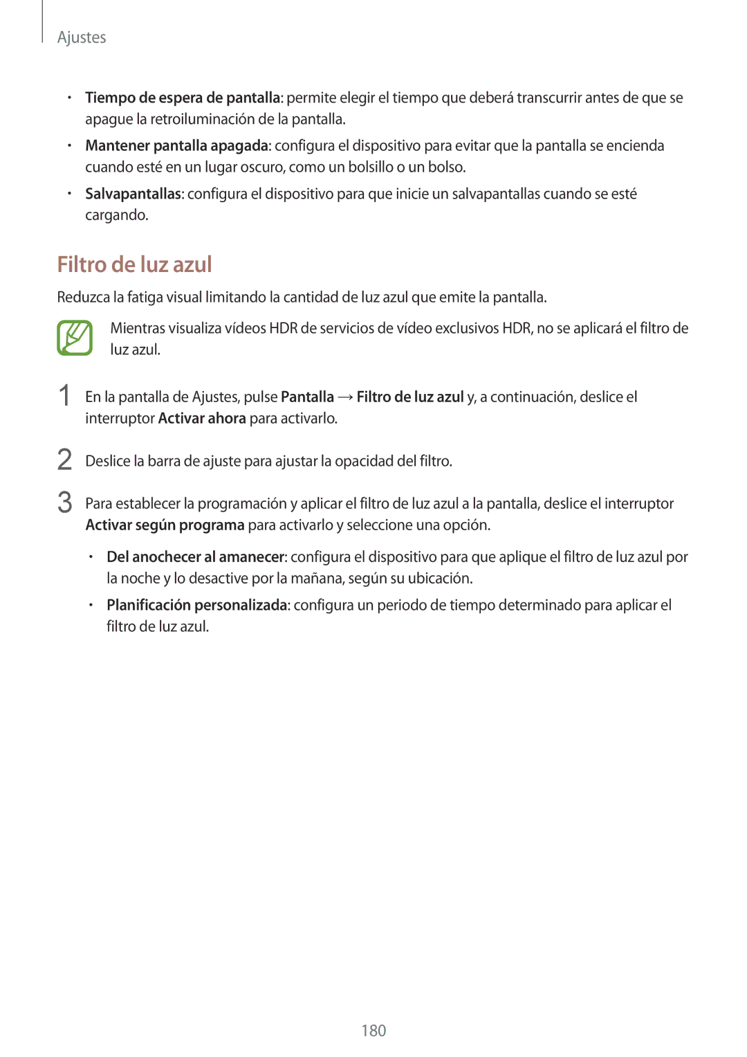 Samsung SM-G955FZIAPHE, SM-G955FZKDPHE, SM-G950FZVAPHE, SM-G955FZVDPHE, SM-G950FZIAPHE, SM-G955FZSAPHE manual Filtro de luz azul 