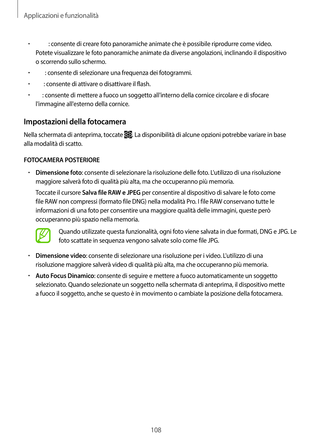 Samsung SM-G955FZSAITV, SM-G955FZVAITV, SM-G950FZSAITV, SM-G950FZKAITV Impostazioni della fotocamera, Fotocamera Posteriore 