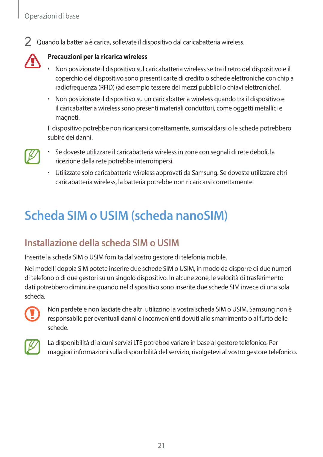 Samsung SM-G950FZKAITV, SM-G955FZSAITV manual Scheda SIM o Usim scheda nanoSIM, Installazione della scheda SIM o Usim 