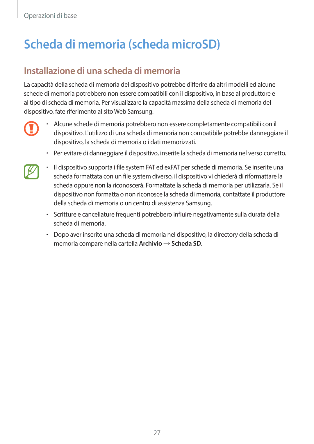 Samsung SM-G950FZKAITV, SM-G955FZSAITV manual Scheda di memoria scheda microSD, Installazione di una scheda di memoria 