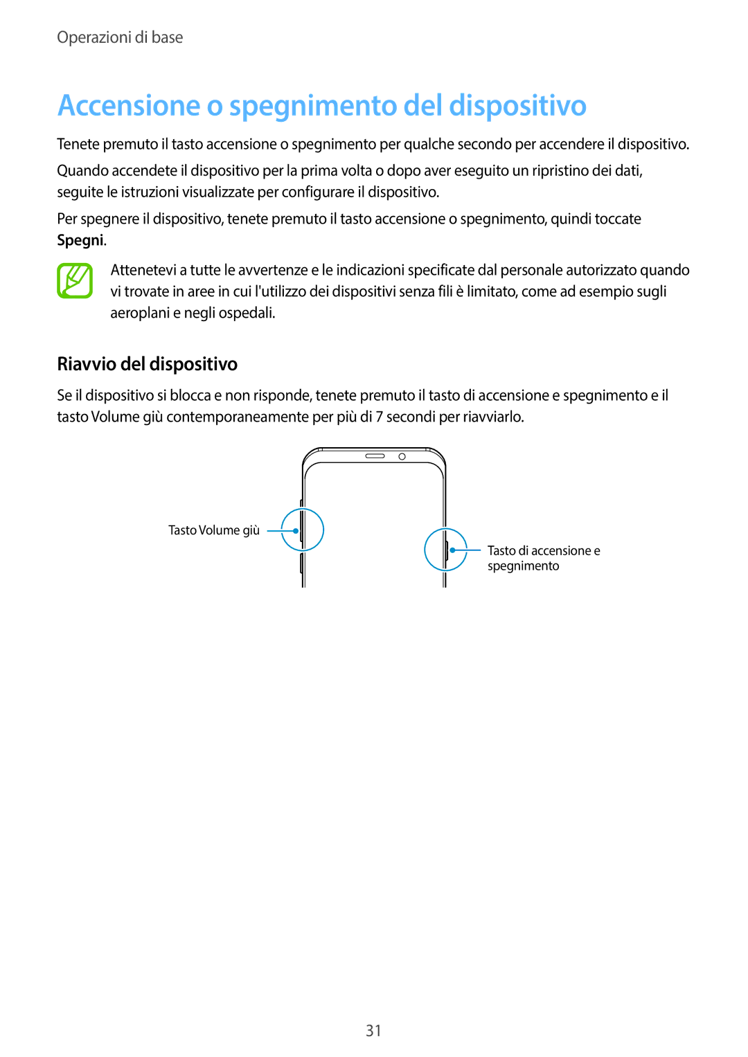 Samsung SM-G955FZVAITV, SM-G955FZSAITV, SM-G950FZSAITV Accensione o spegnimento del dispositivo, Riavvio del dispositivo 