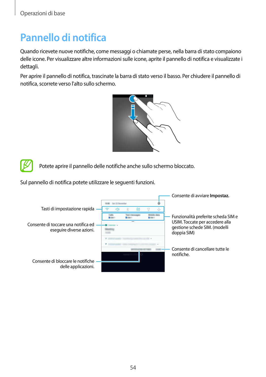 Samsung SM-G955FZSAITV, SM-G955FZVAITV, SM-G950FZSAITV, SM-G950FZKAITV Pannello di notifica, Tasti di impostazione rapida 