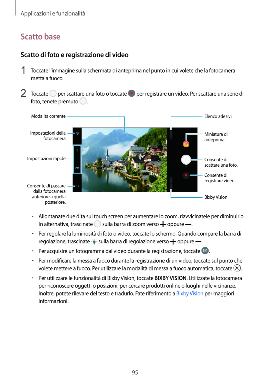 Samsung SM-G950FZVAITV, SM-G955FZSAITV, SM-G955FZVAITV, SM-G950FZSAITV Scatto base, Scatto di foto e registrazione di video 