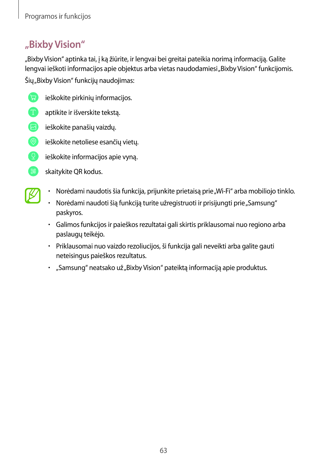 Samsung SM-G955FZSASEB, SM-G950FZSASEB, SM-G955FZVASEB, SM-G955FZKASEB, SM-G950FZVASEB, SM-G950FZIASEB manual „Bixby Vision 