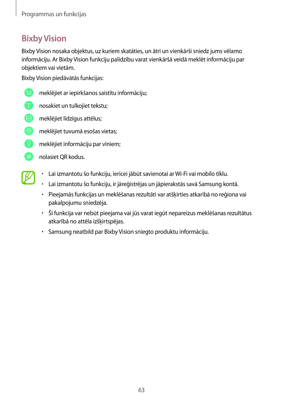 Samsung SM-G955FZSASEB, SM-G950FZSASEB, SM-G955FZVASEB, SM-G955FZKASEB, SM-G950FZVASEB, SM-G950FZIASEB manual Bixby Vision 