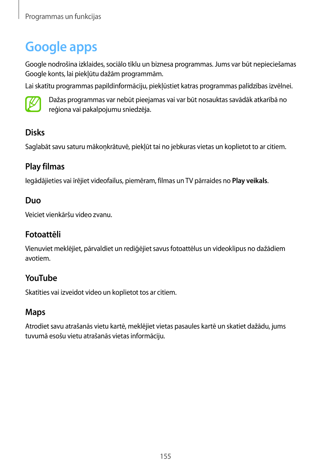 Samsung SM-G950FZSASEB, SM-G955FZSASEB, SM-G955FZVASEB, SM-G955FZKASEB, SM-G950FZVASEB, SM-G950FZIASEB manual Google apps 