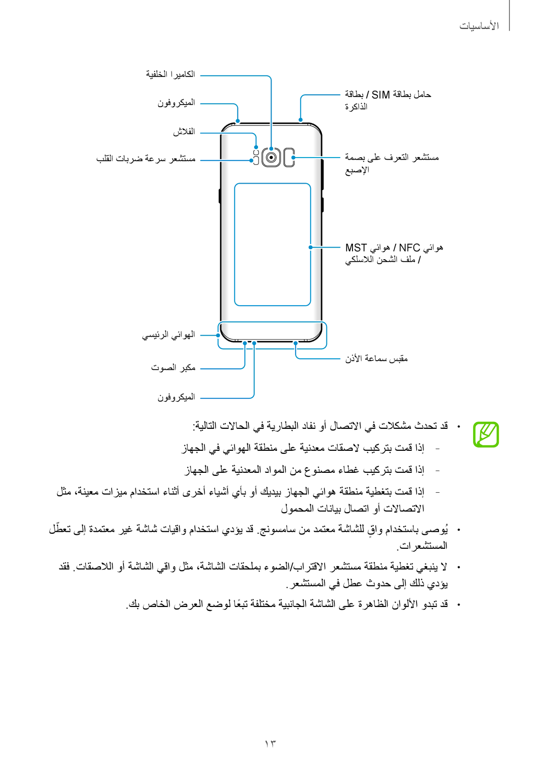 Samsung SM-G955FZDDKSA, SM-G955FZVDKSA, SM-G950FZKDKSA, SM-G955FZBDKSA, SM-G950FZDDKSA, SM-G950FZVDKSA manual الأساسيأا 