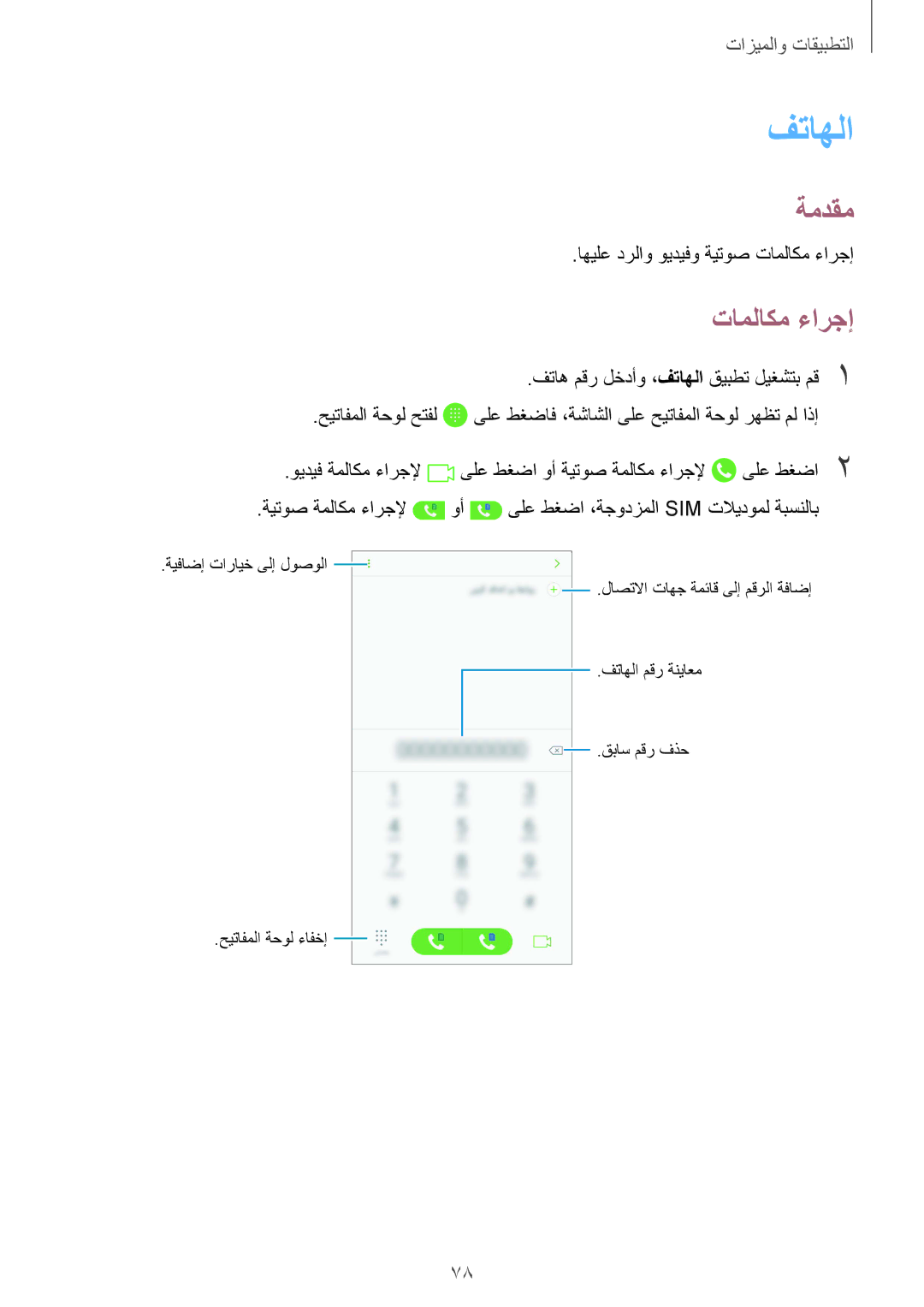 Samsung SM-G950FZBDKSA manual اهيلع درلاو ويديفو ةيتوص تاملاكم ءارجإ, فتاه مقر لخدأو ،فتاهلا قيبطت ليغشتب مق1 