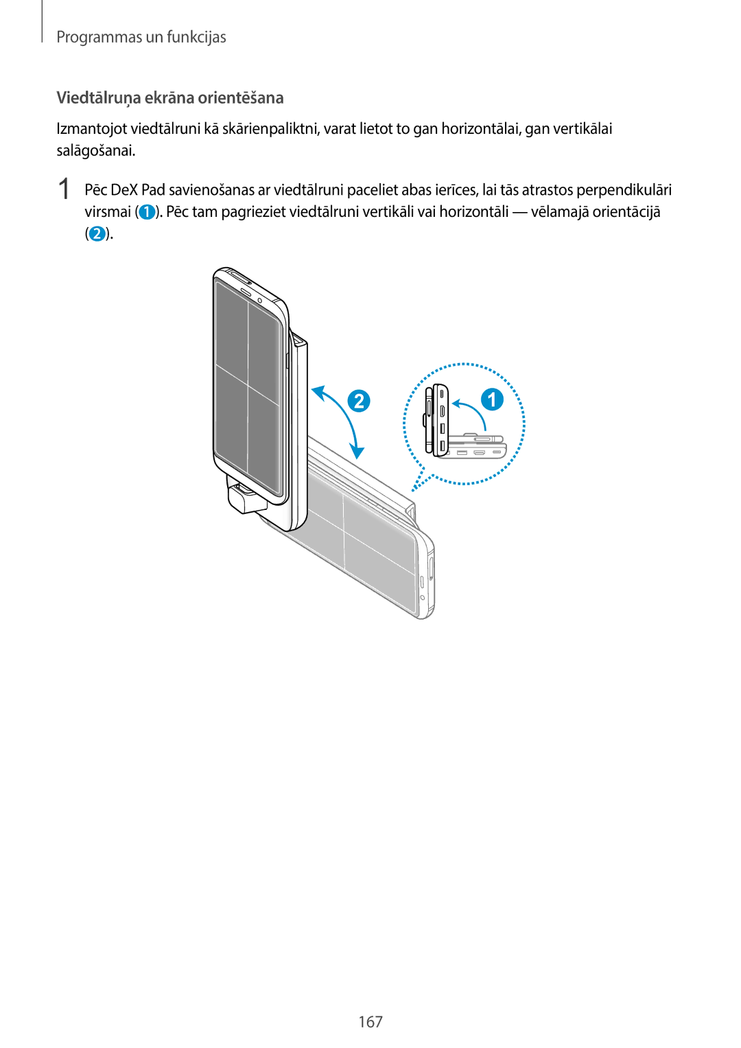 Samsung SM-G960FZPDSEB, SM-G960FZBDSEB, SM-G965FZKDSEB, SM-G965FZBDSEB, SM-G965FZPDSEB manual Viedtālruņa ekrāna orientēšana 