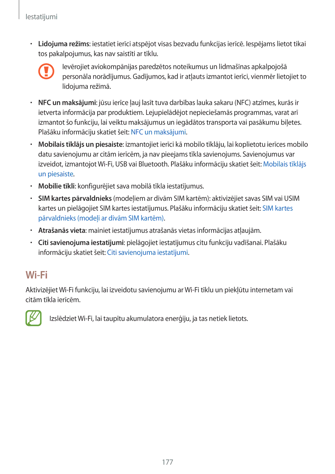 Samsung SM-G965FZPDSEB, SM-G960FZBDSEB, SM-G965FZKDSEB, SM-G965FZBDSEB, SM-G960FZKDSEB, SM-G960FZPDSEB manual Wi-Fi, Iestatījumi 