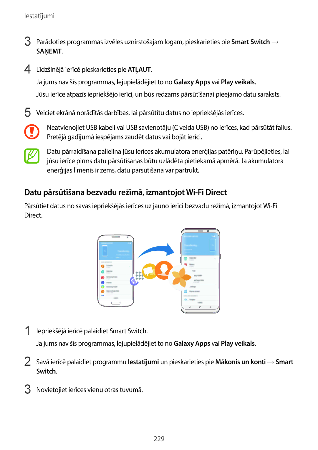 Samsung SM-G965FZKDSEB, SM-G960FZBDSEB, SM-G965FZBDSEB Datu pārsūtīšana bezvadu režīmā, izmantojot Wi-Fi Direct, Saņemt 