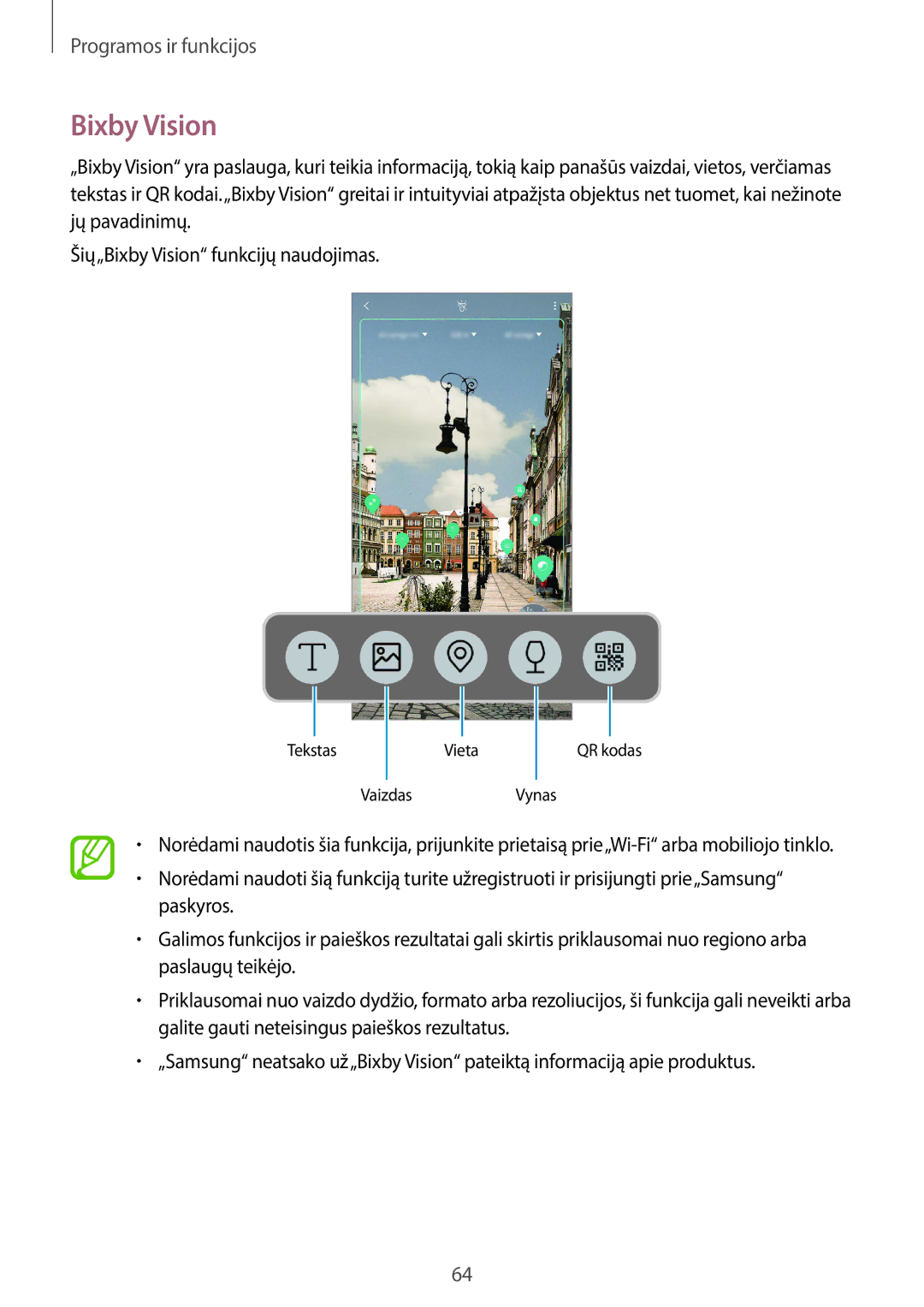 Samsung SM-G960FZKDSEB, SM-G960FZBDSEB, SM-G965FZKDSEB, SM-G965FZBDSEB, SM-G965FZPDSEB, SM-G960FZPDSEB manual Bixby Vision 