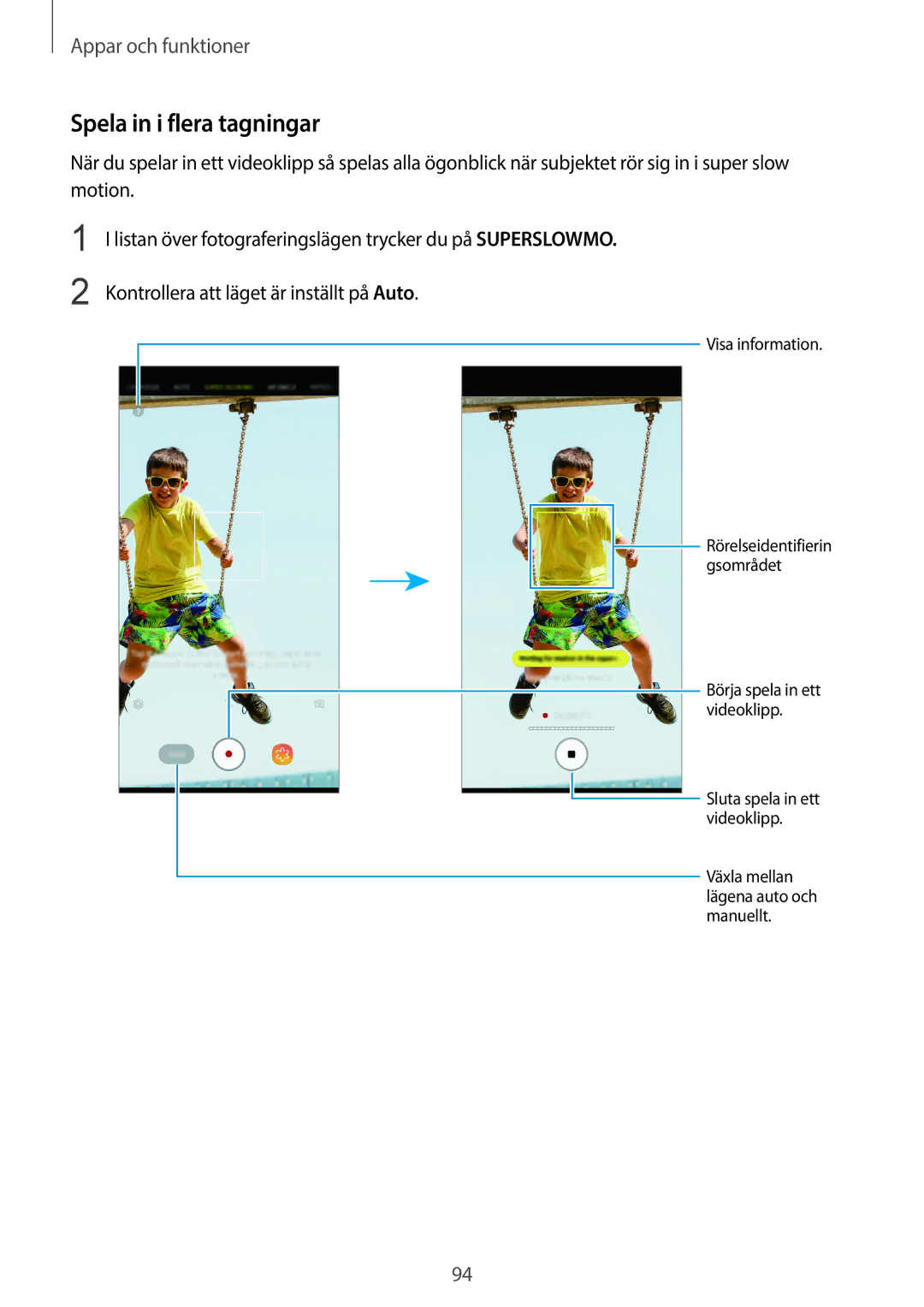 Samsung SM-G965FZKDNEE, SM-G960FZKDNEE, SM-G960FZBDNEE, SM-G960FZPDNEE, SM-G965FZBDNEE manual Spela in i flera tagningar 