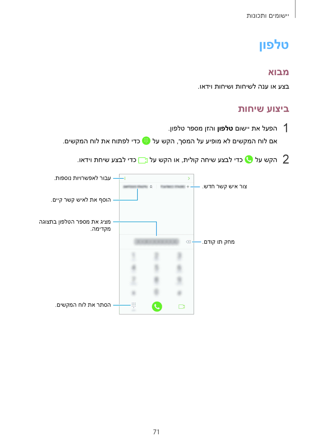 Samsung SM-G960FZKAILO, SM-G960FZPAILO, SM-G960FZAAILO, SM-G965FZKEILO, SM-G965FZAEILO manual ןופלט, תוחיש עוציב 