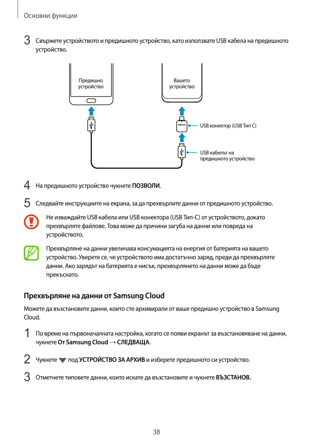 Samsung SM-G960FZBDBGL, SM-G960FZPDBGL, SM-G960FZKDBGL, SM-G965FZBDBGL, SM-G965FZKDBGL Прехвърляне на данни от Samsung Cloud 