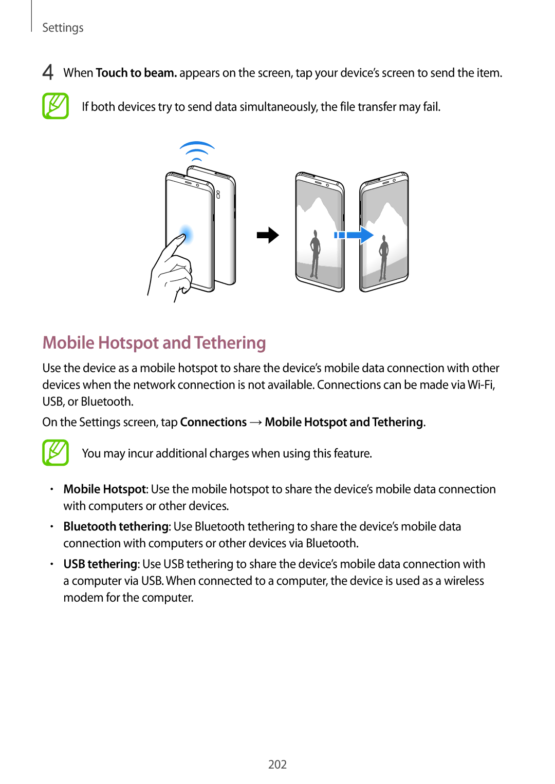 Samsung SM-G960FZBAO2C, SM-G960FZPDDBT, SM-G960FZAHDBT, SM-G960FZBDDBT, SM-G960FZBADBT manual Mobile Hotspot and Tethering 