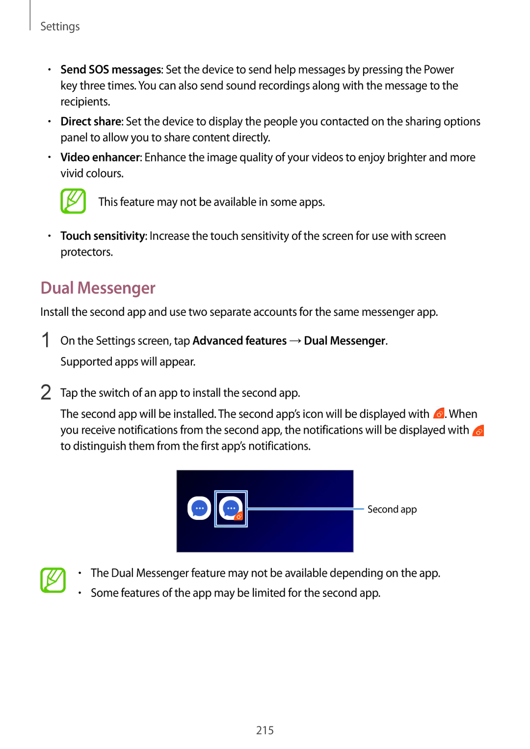 Samsung SM-G965FZKDNEE, SM-G960FZPDDBT, SM-G960FZAHDBT, SM-G960FZBDDBT, SM-G960FZBADBT, SM-G960FZPADBT manual Dual Messenger 