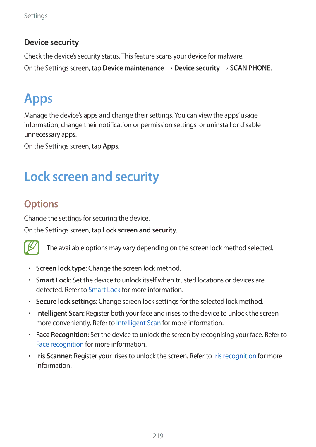 Samsung SM-G965FZBDSEB, SM-G960FZPDDBT, SM-G960FZAHDBT, SM-G960FZBDDBT manual Apps, Lock screen and security, Device security 