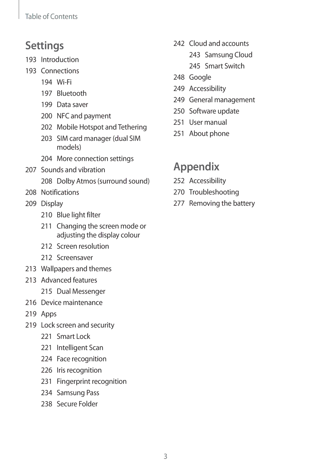 Samsung SM-G960FZBADBT, SM-G960FZPDDBT, SM-G960FZAHDBT manual Settings, Accessibility Troubleshooting Removing the battery 