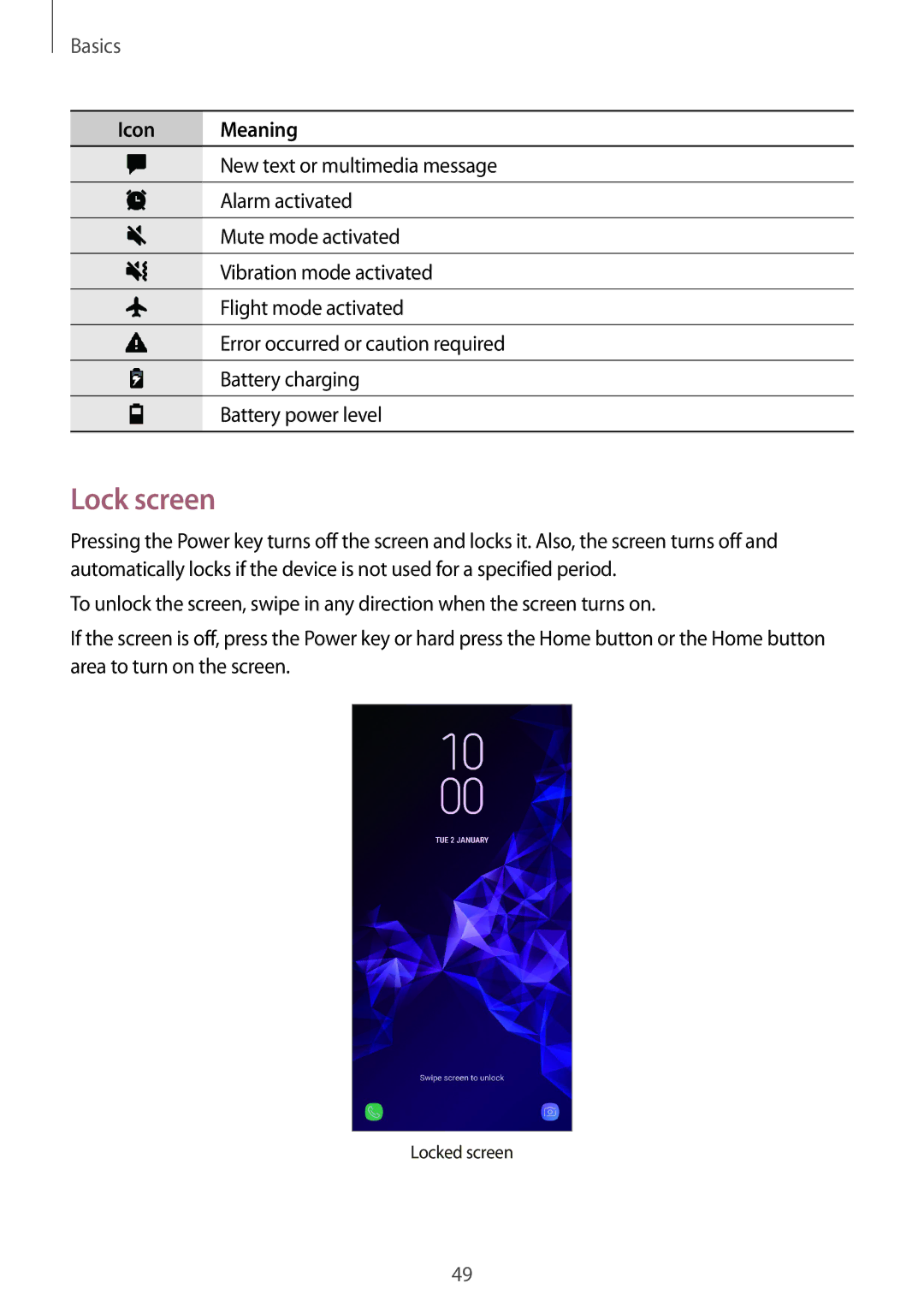 Samsung SM-G965FZPASEE, SM-G960FZPDDBT, SM-G960FZAHDBT, SM-G960FZBDDBT, SM-G960FZBADBT, SM-G960FZPADBT manual Lock screen 