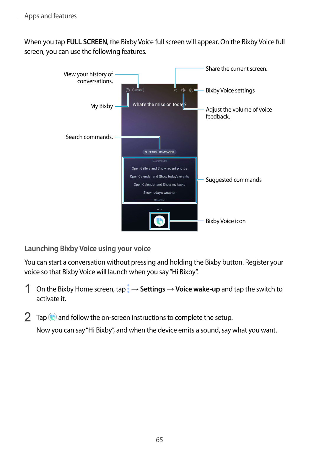 Samsung SM-G965FZKDSEE, SM-G960FZPDDBT, SM-G960FZAHDBT, SM-G960FZBDDBT, SM-G960FZBADBT Launching Bixby Voice using your voice 