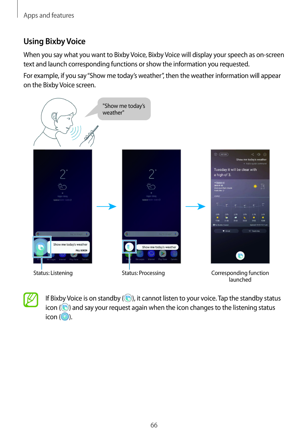 Samsung SM-G965FZPDSEE, SM-G960FZPDDBT, SM-G960FZAHDBT, SM-G960FZBDDBT, SM-G960FZBADBT, SM-G960FZPADBT manual Using Bixby Voice 