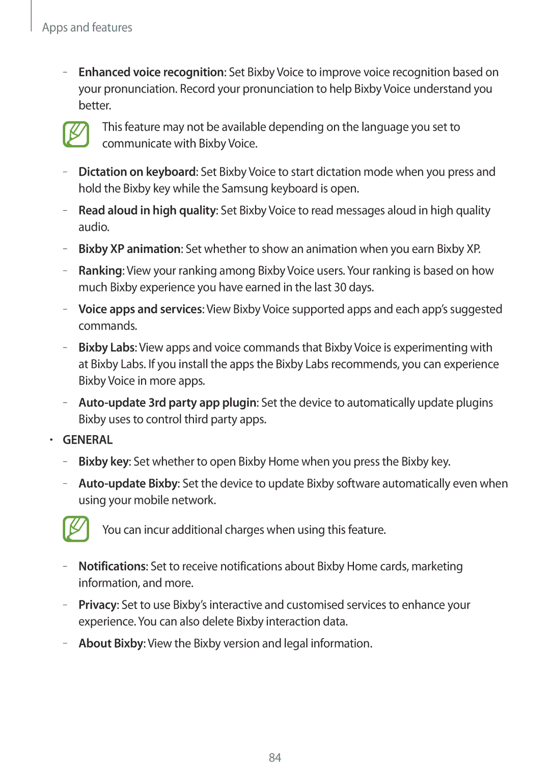 Samsung SM-G965FZPDNEE, SM-G960FZPDDBT, SM-G960FZAHDBT General, About Bixby View the Bixby version and legal information 