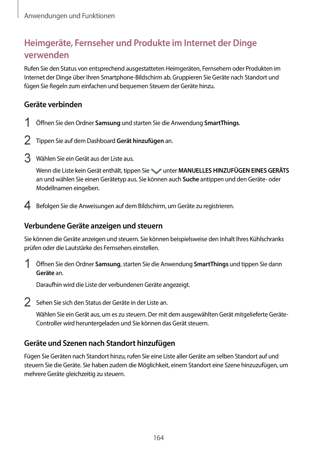 Samsung SM-G960FZPADBT, SM-G960FZPDDBT, SM-G960FZAHDBT manual Geräte verbinden, Verbundene Geräte anzeigen und steuern 